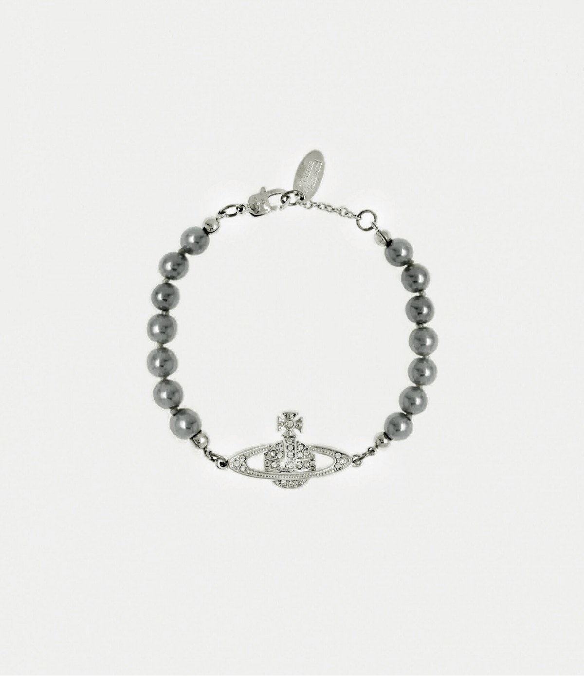 Жемчужный браслет Vivienne Westwood Mini Bas Relief (Dark Grey)
