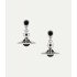 Серьги Vivienne Westwood New Petite Orb Black с бижутерными кристаллами Swarovski