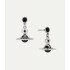 Серьги Vivienne Westwood New Petite Orb Black с бижутерными кристаллами Swarovski