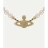 Колье Vivienne Westwood Mini Bas Relief Pearl choker (Gold)
